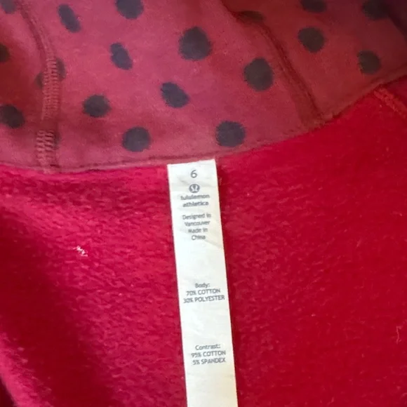 Lululemon Red Burgundy Polka Dot Hoodie - Picture 2 of 4